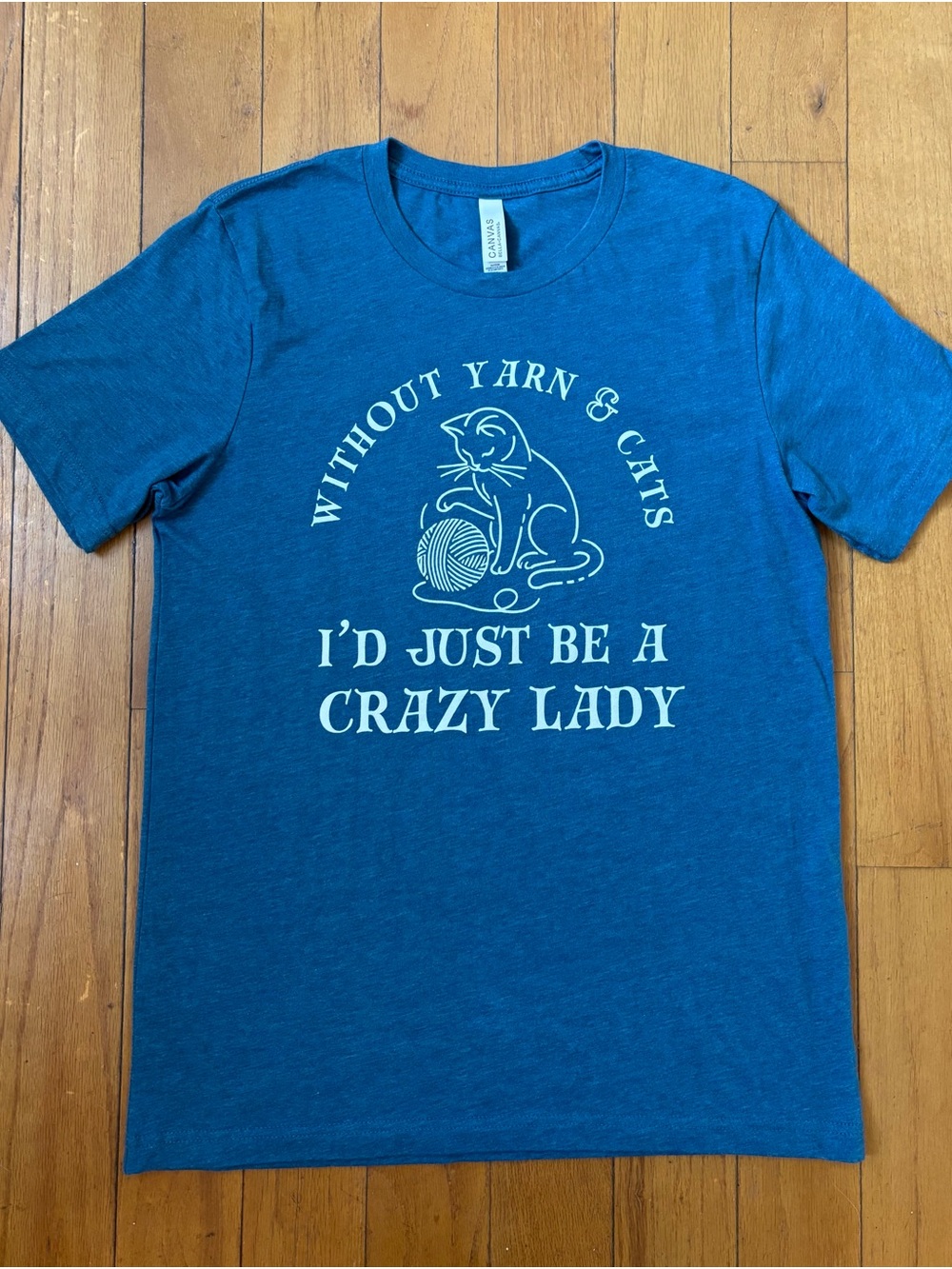 (Brand) Blue Cat Yarn Graphic Tee - Women's Cat Lover T-Shirt